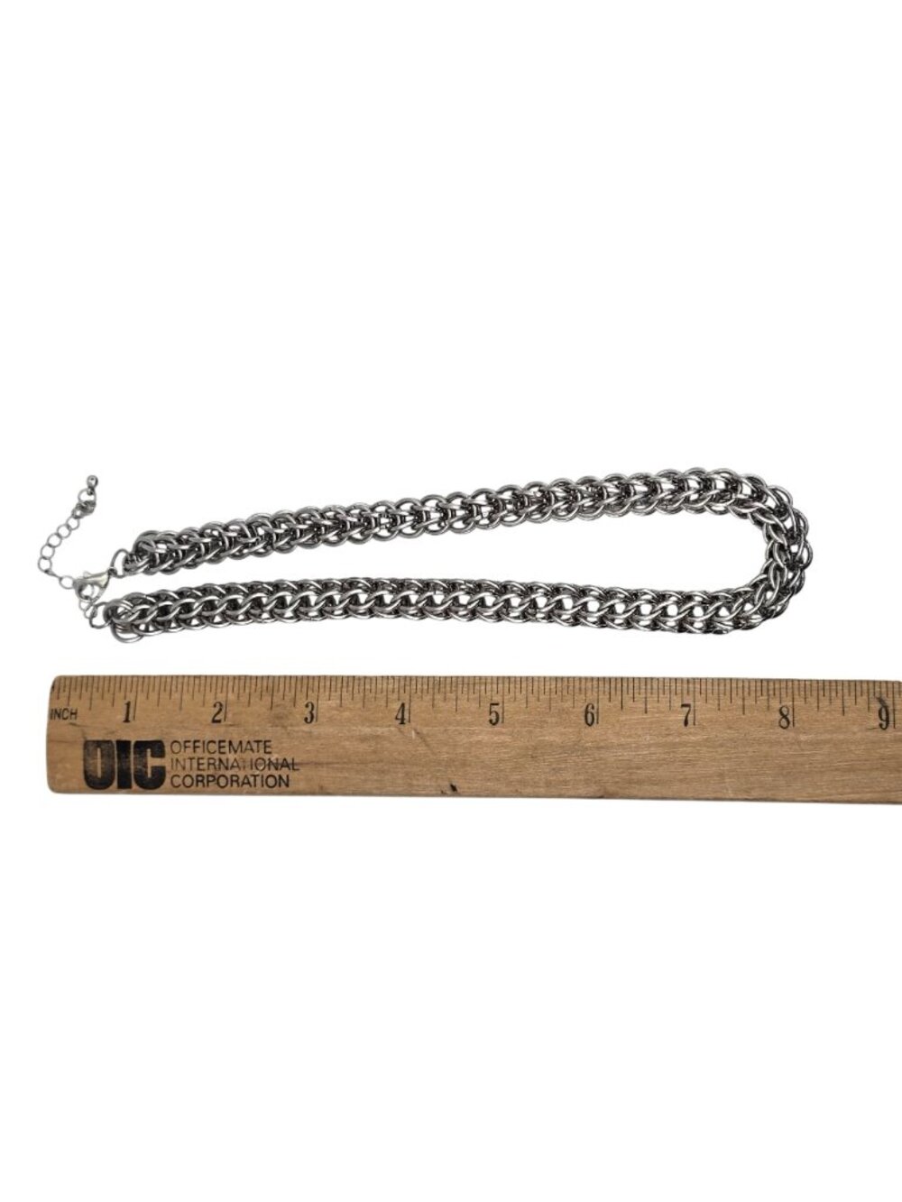 Chainmaille Byzantine Weave Necklace Silver Tone Adjustable Statement 18-20 inch - Picture 4 of 4